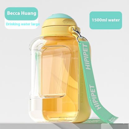2-in-1 Hunde Trinkflasche & Futternapf – Große Kapazität, tragbar, auslaufsicher, für Hunde & Katzen