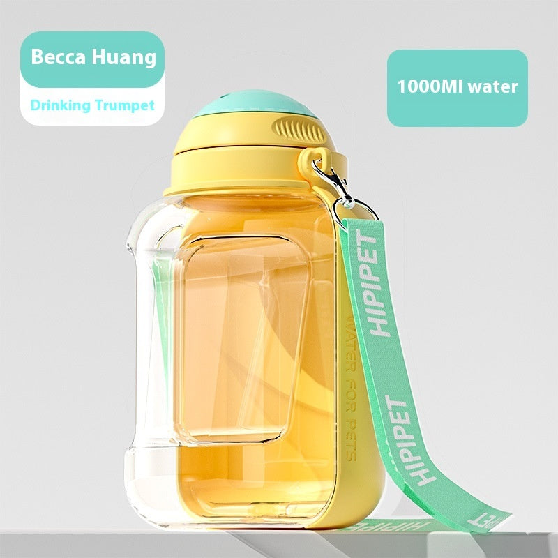 2-in-1 Hunde Trinkflasche & Futternapf – Große Kapazität, tragbar, auslaufsicher, für Hunde & Katzen