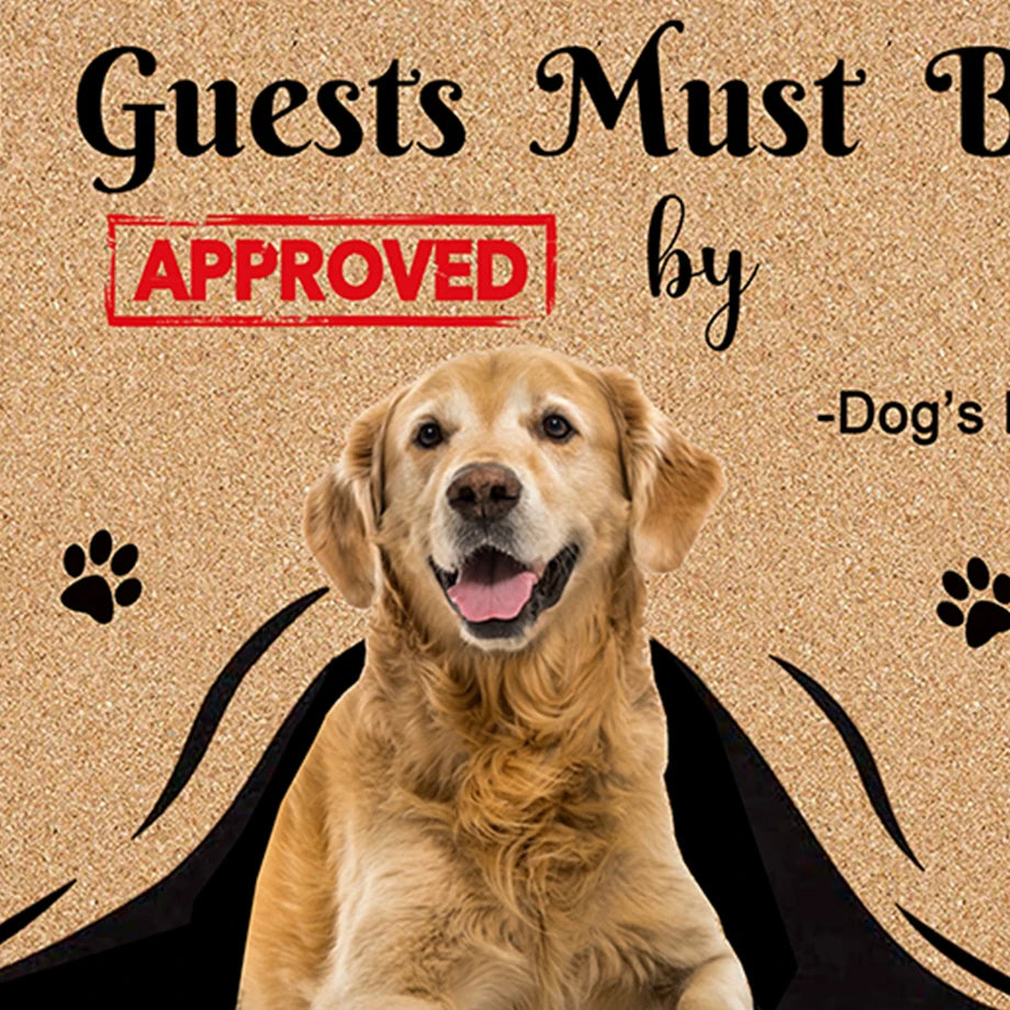 Personalized Dog Cat Welcome Mat Custom Doormat With Pet's Photo Name Approved Hallway Doorway Floor Mats Carpet Home Decor